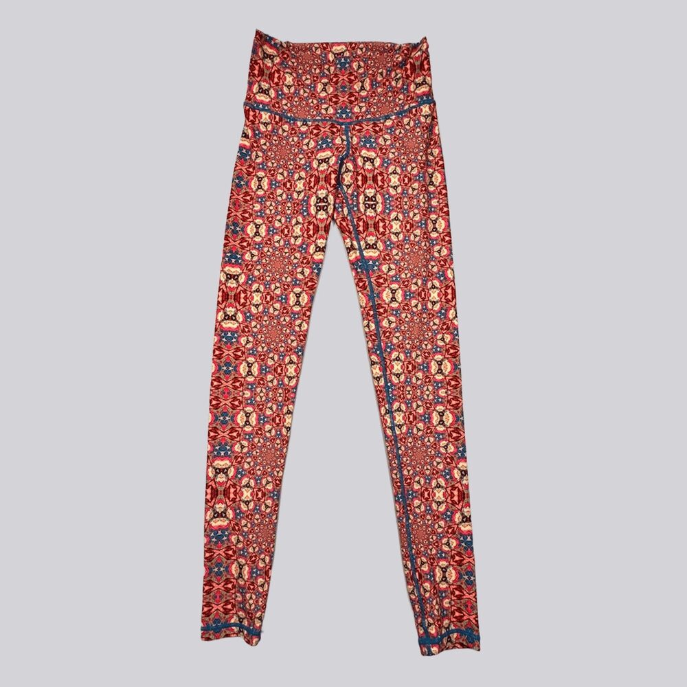 Boho Wolven Kaleidoscope Print High-Rise Leggings Recycled Fabric L